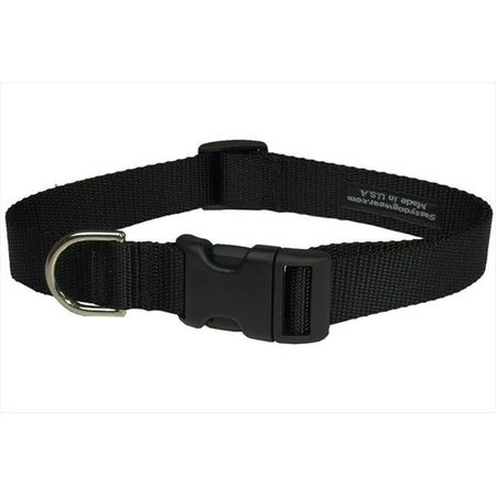 FLY FREE ZONE,INC. Nylon Webbing Dog Collar; Black - Large FL124441